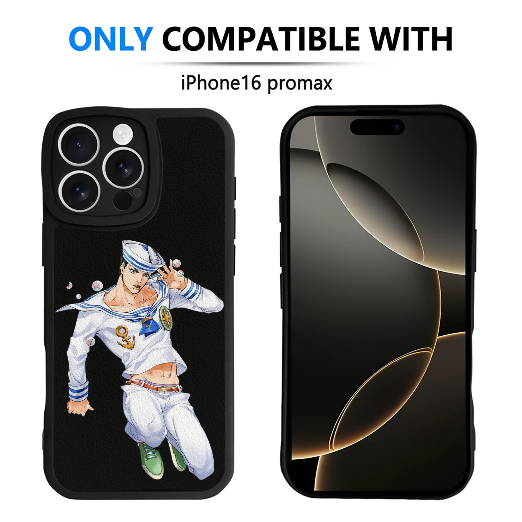 （画像用） ジョジョの奇妙な冒険 東方定助 JoJo's Bizarre Adventure Higashikata Josuke 【iPhone 16シリーズ対応】シリコンスマホケース（レザー調） 材質：シリコン